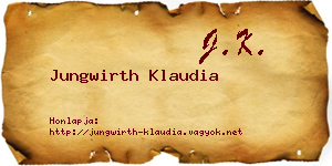 Jungwirth Klaudia névjegykártya