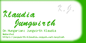 klaudia jungwirth business card